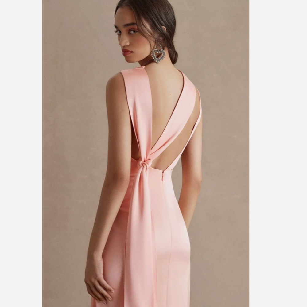 NWT BHLDN SIGNIFICANT OTHER LANA COWL-NECK TIE-BACK SATIN MAXI DRESS - Picture 2 of 3